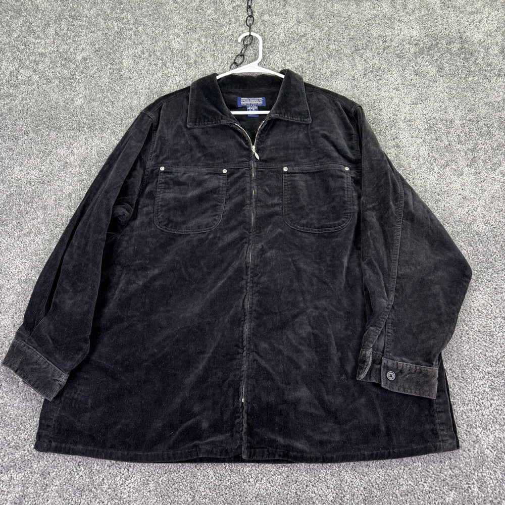 Newton Trading Co Jacket Womens 18-20 Black Corduroy Full Zip Mid Length Casual